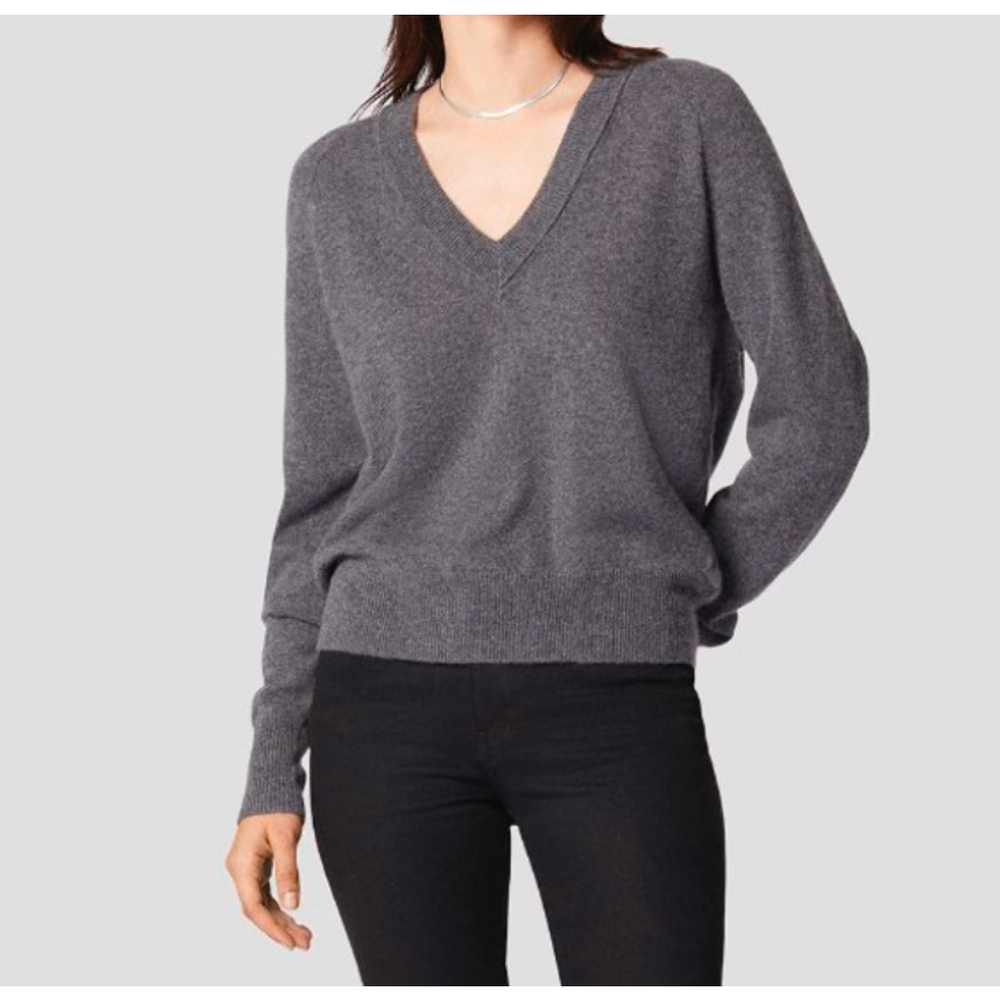 Equipment CASHMERE Madalene V Neck Women’s Sweater Grey Size XL NEW $295